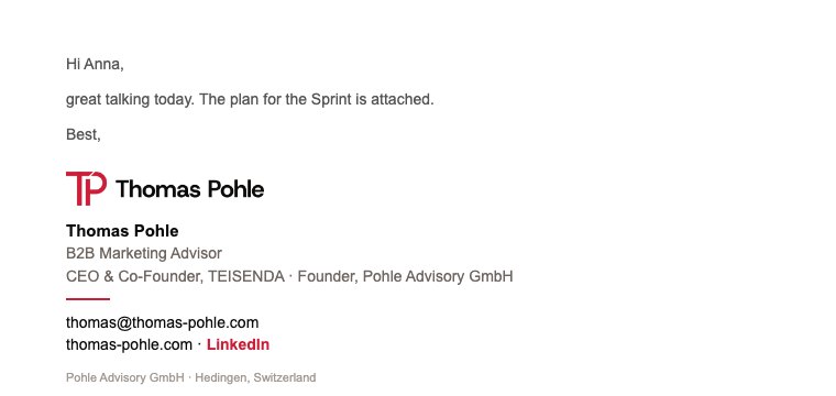 E-mail signature preview